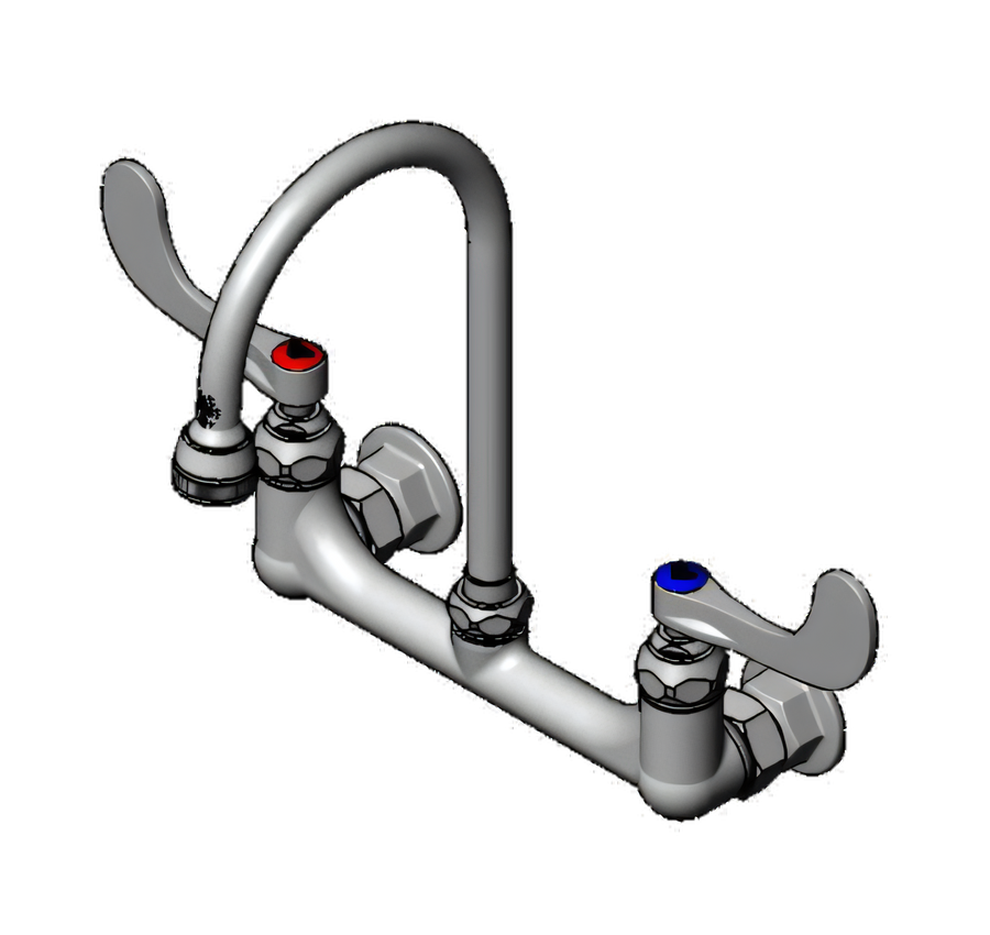 Product image #1 for Surgical Sink Wall-Mount Mixing Faucet with 8-Inch Adjustable Centers and 5-3/4-Inch Gooseneck