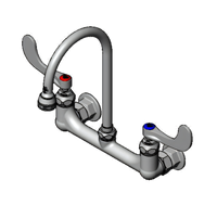 Surgical Sink Wall-Mount Mixing Faucet with 8-Inch Adjustable Centers and 5-3/4-Inch Gooseneck