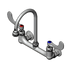 Thumbnail image #1 for Surgical Sink Wall-Mount Mixing Faucet with 8-Inch Adjustable Centers and 5-3/4-Inch Gooseneck