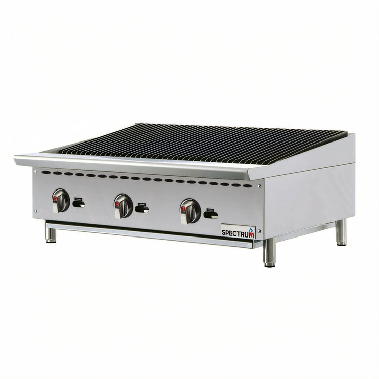 Product image #1 for Spectrum 36-Inch Countertop Natural Gas Radiant Charbroiler, 3 Burners