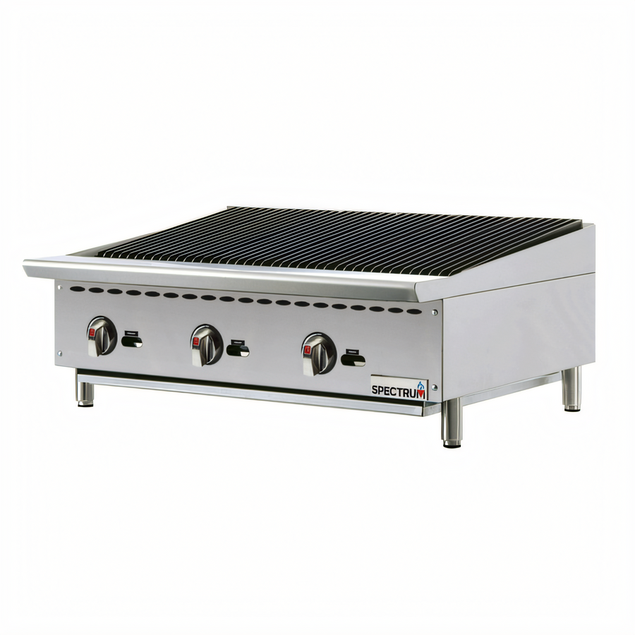 Product image #1 for Spectrum 36-Inch Countertop Natural Gas Radiant Charbroiler, 3 Burners