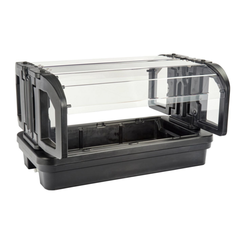 Product image #1 for Cambro Versa 4 ft Tabletop Cold Food Bar with Sneeze Guard, 3 GN 1/1 Pan Capacity, Black
