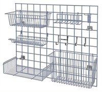 Quantum Store Grid Light-Duty Wall-Mounted Shelving Starter Kit with 36 x 30 in. Panel and Accessories
