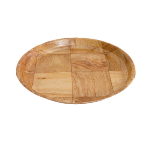 Product image #1 for Crestware 8-Inch Round Natural Woven Wood Serving Tray