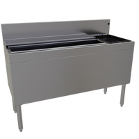 Glastender 48-Inch Extra Deep Stainless Steel Underbar Ice Bin/Cocktail Unit with 10-Circuit Cold Plate and Right-Side Bottle Well Storage