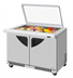 Thumbnail image #1 for Turbo Air Super Deluxe 48-Inch Two-Section Sandwich/Salad Mega Top Prep Table with Glass Lid