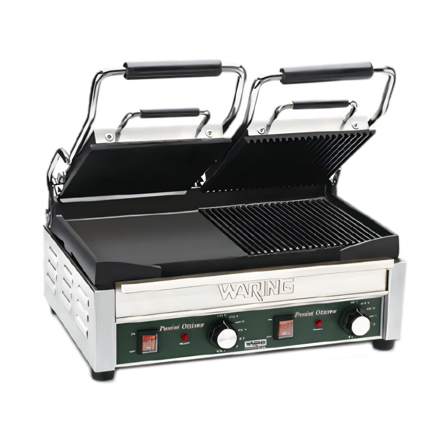 Product image #1 for Waring WDG300 Panini Ottimo Double Italian-Style Panini/Flat Grill, 17" x 9-1/4", 240V