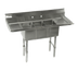 Thumbnail image #1 for Three-Compartment Stainless Steel Convenience/Deli Sink with Double Drainboards, 54 Inch