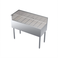 Krowne Royal Series Free-Standing Underbar Corner Drainboard, Left End Return, 42 Inch x 19 Inch x 36-1/2 Inch