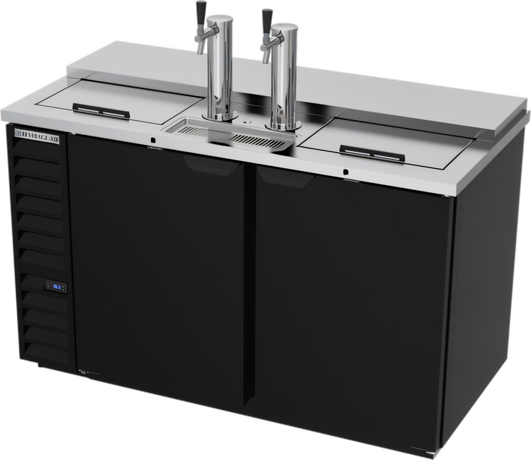Product image #1 for Beverage-Air Club Top Direct Draw Beer Dispenser, 58-Inch, Dual Faucet Towers, 2 Half-Keg Capacity