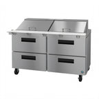 Thumbnail image #1 for Hoshizaki Steelheart SR60B-24MD4 60-Inch Two-Section Mega Top Prep Refrigerator, 4 Drawers, 24 1/6-Size Pan Capacity