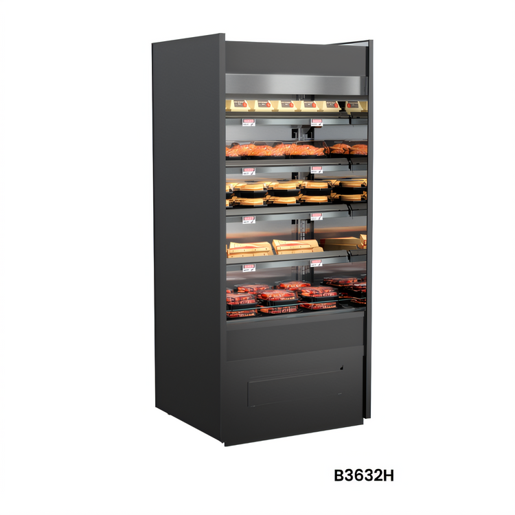 Product image #1 for Structural Concepts Oasis Self-Service Heated Food Merchandiser, Open Front, 4 Lighted Shelves, 24-3/4 Inch Wide