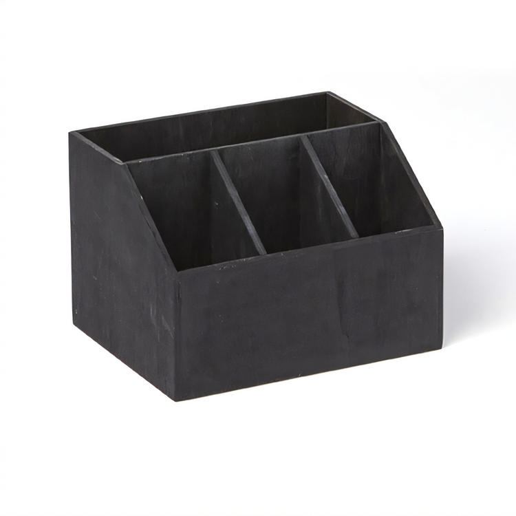 Product image #1 for American Metalcraft Black Poplar Wood 4-Compartment Rectangular Condiment Caddy