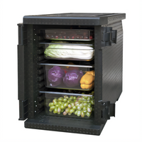 Black Polypropylene Insulated Stackable Front-Load Food Pan Carrier
