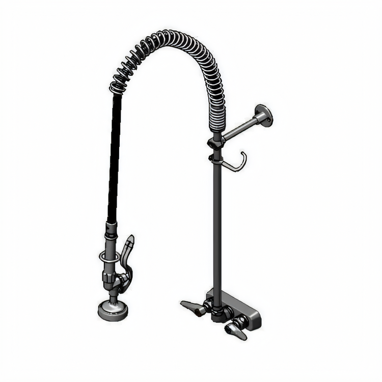 Product image #1 for T&S Brass EasyInstall 4" Wall-Mount Workboard Pre-Rinse Unit with 22" Riser and 1.15 GPM Spray Valve