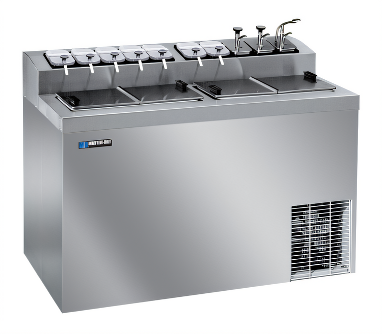 Product image #1 for Master-Bilt FLR-80SE All Stainless Steel Flavorail Ice Cream Dipping Cabinet, 6-Can Display / 11-Can Storage
