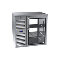 Krowne Royal Series 36-Inch Pass-Thru Refrigerated Back Bar Cooler, Two-Section, Self-Contained, Left-Mounted Refrigeration