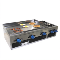Comstock-Castle 40-Inch Countertop Gas Hotplate/Griddle with 2 Open Burners