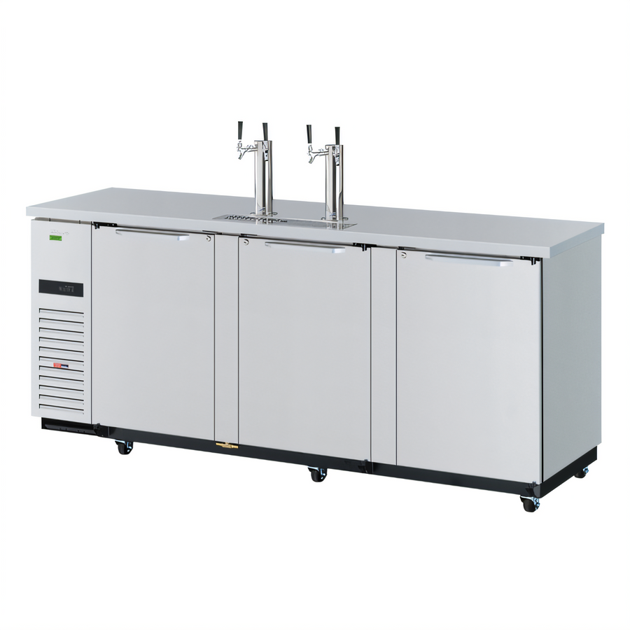 Product image #1 for Turbo Air Super Deluxe 90-1/4-Inch Wide Three-Door Beer Dispenser with 4 Half-Barrel Capacity