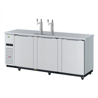 Turbo Air Super Deluxe 90-1/4-Inch Wide Three-Door Beer Dispenser with 4 Half-Barrel Capacity