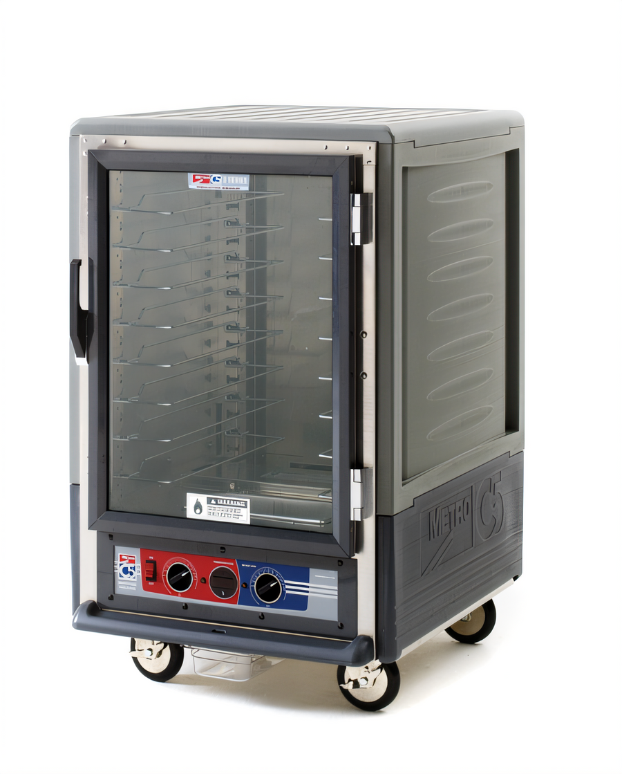 Product image #1 for Metro C5 3 Series Mobile Moisture Heated Holding and Proofing Cabinet with Gray Insulation Armour, Half Height, Clear Polycarbonate Door, 120V