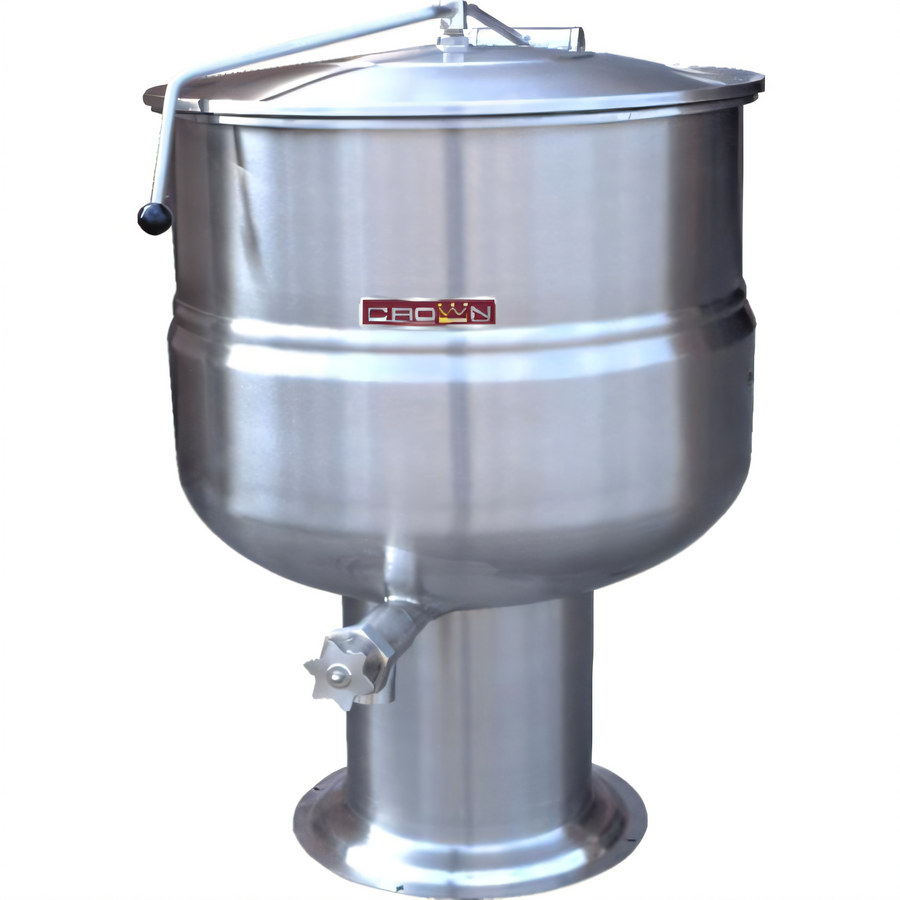 Product image #1 for Crown DP-100 100 Gallon Direct Steam Stationary Kettle with Pedestal Base
