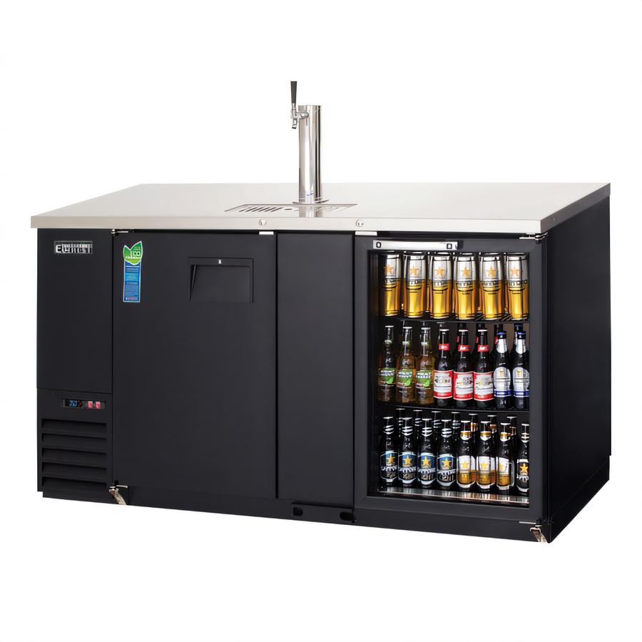 Product image #1 for Everest Refrigeration EBD3-BBG Back Bar and Direct Draw Keg Refrigerator Combo, 68 Inch, 24 Cu. Ft., 1 Faucet, Black