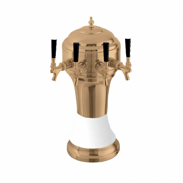 Product image #1 for Perlick Roma 5-Faucet Glycol-Cooled Countertop Draft Beer Tower with White Ceramic Skirt