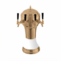 Perlick Roma 5-Faucet Glycol-Cooled Countertop Draft Beer Tower with White Ceramic Skirt