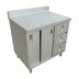 Thumbnail image #1 for Omcan Stainless Steel Enclosed Work Table with Sliding Doors and 3 Drawers, 48 x 30 Inches