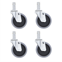 Metro 4-Inch Non-Marking Swivel Replacement Casters for myCart Series Utility Carts, Bag of 4