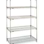 Thumbnail image #1 for Metro Super Erecta 5A447C Chrome-Plated Wire Starter Shelving Unit, 42"W x 21"D x 74"H, 5 Shelves
