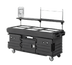 Thumbnail image #1 for Cambro CamKiosk® 6-Pan Well Insulated Mobile Food Cart, No Roof, Black Base with Granite Gray Top and Doors
