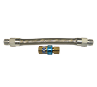 Dormont 1/2-Inch ID x 24-Inch Braided Stainless Steel Gas Connector Hose Assembly with SnapFast QD and 90° Street Elbow