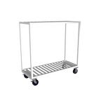 Thumbnail image #1 for Winholt Equipment ALMTB-60-224 Mobile Cooler Shelving, T-Bar, 24" x 60", 2 Shelves, Aluminum, 4 Casters