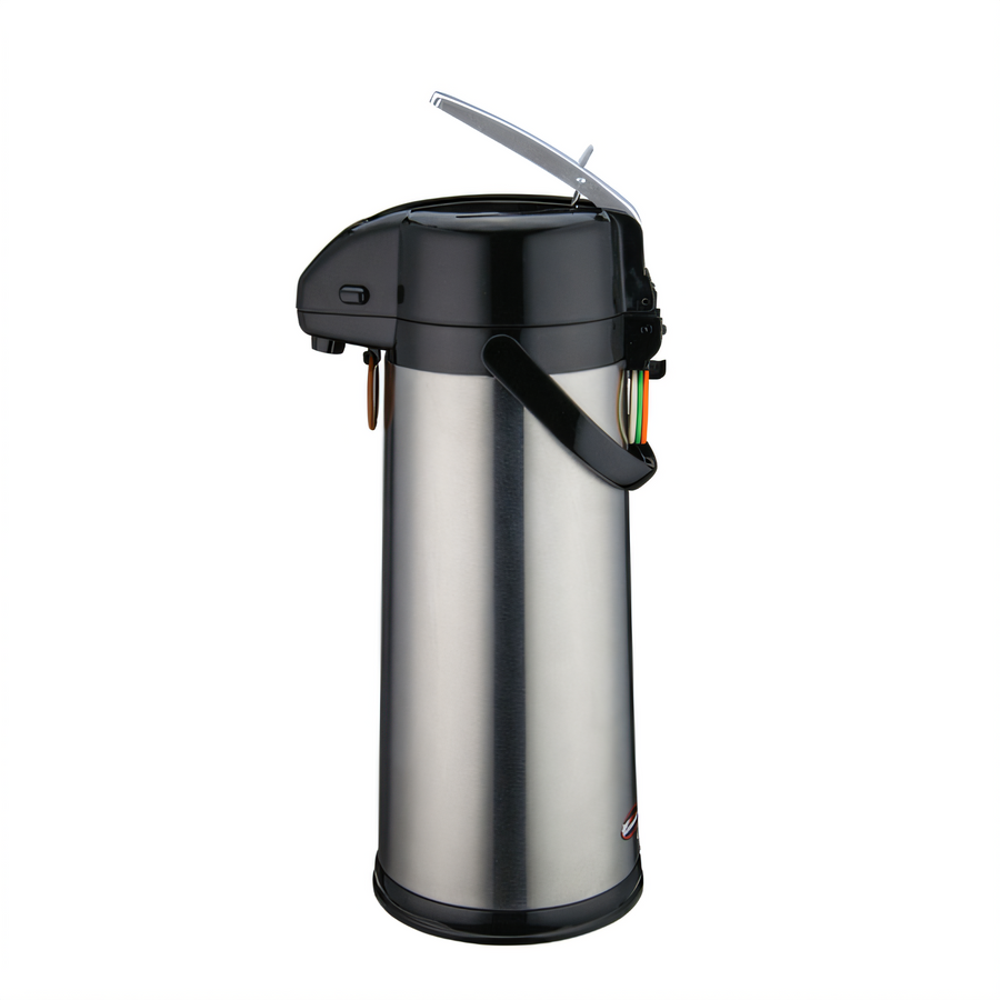 Product image #1 for Winco 3 Liter Lever-Top Glass-Lined Airpot with Stainless Steel Body