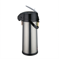 Winco 3 Liter Lever-Top Glass-Lined Airpot with Stainless Steel Body