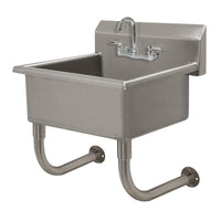 Advance Tabco Wall-Mounted Stainless Steel Service Sink with K-159 Gooseneck Faucet, 22 x 16 x 10 Inch Bowl