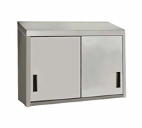Advance Tabco Wall-Mounted Stainless Steel Enclosed Cabinet with 2 Sliding Doors and Intermediate Shelf, 36 x 15 Inches