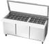 Thumbnail image #1 for Beverage-Air 72-Inch Three-Section Mega Top Refrigerated Prep Table with See-Thru Lid