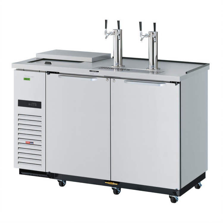 Product image #1 for Turbo Air Super Deluxe 2-Door Club Top Beer Dispenser for 2 Half-Barrel Kegs, Stainless Steel