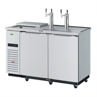 Turbo Air Super Deluxe 2-Door Club Top Beer Dispenser for 2 Half-Barrel Kegs, Stainless Steel