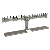 Glastender Pipe Tee 16-Faucet Countertop Draft Dispensing Tower, Glycol-Cooled, Mirror Finish