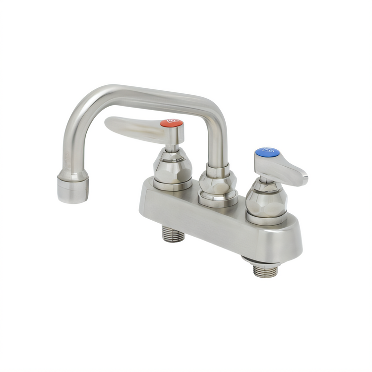 Product image #1 for T&S Brass EverSteel 4-Inch Deck Mount Workboard Mixing Faucet with 6-Inch Swing Nozzle and Lever Handles