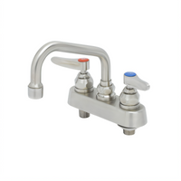 T&S Brass EverSteel 4-Inch Deck Mount Workboard Mixing Faucet with 6-Inch Swing Nozzle and Lever Handles