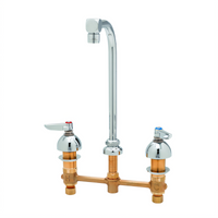 T&S Brass B-2386 8-Inch Center Deck-Mount Lavatory Faucet with 5-1/2-Inch Swivel Gooseneck