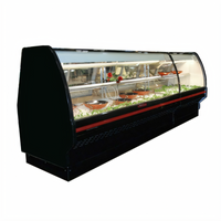 Howard-McCray 40E Series 75.5-Inch Curved Glass Self-Contained Full-Service Deli Meat & Cheese Case with LED Lighting, Black Exterior / White Interior