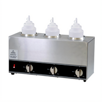 Countertop Triple Bottle Sauce Warmer with 3 Included 32 oz Squeeze Bottles