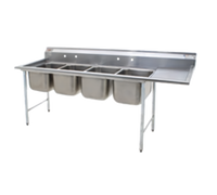 Eagle Group 414 Series Coved Corner Four-Compartment Sink with Left 18-Inch Drainboard