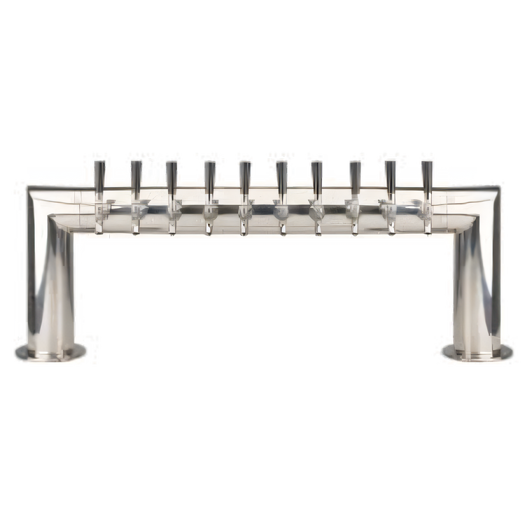 Product image #1 for Micro Matic Pass-Thru Countertop 10-Faucet Air-Cooled Draft Beer Tower with Polished Stainless Steel Finish